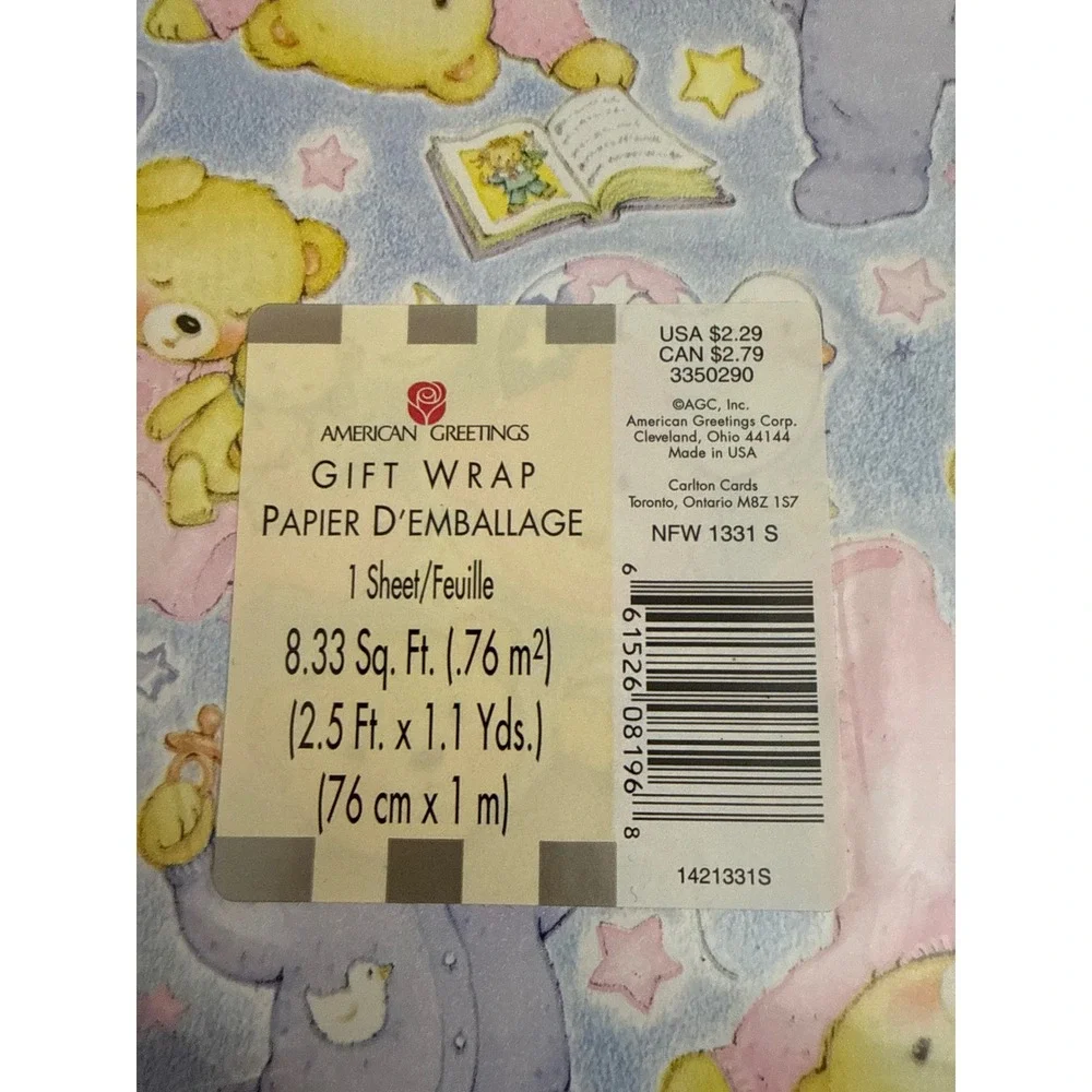 Baby Gift‎ Wrap Lot Teddy Bears Ducks All Star Little Champ NOS 3 Sheets
